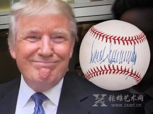 特朗普个性签名物也疯狂：棒球+杂志拍出天价