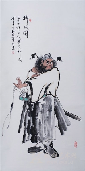 沈建文国画作品：神威图四