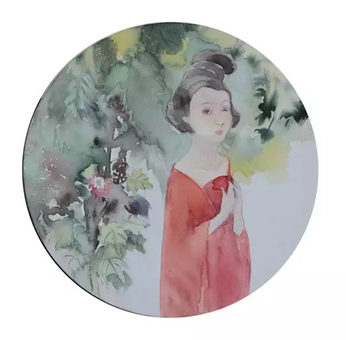 《悲秋 》水彩作品