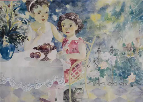 《逝水流年》 水彩作品