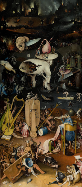 ▲耶罗尼米斯·博斯Hieronymus Bosch - 人间乐园（右幅）