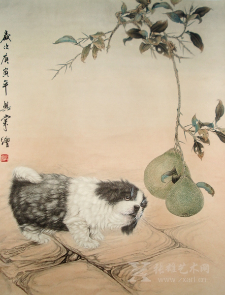 《小狗》 工笔画 2010年