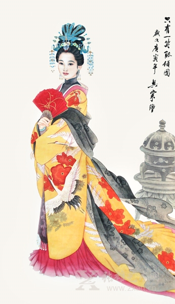 贵妃图 工笔画 2010年