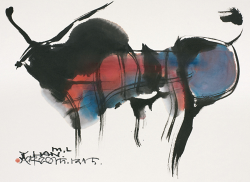    《岩画》 69x49cm 2015年 宣纸