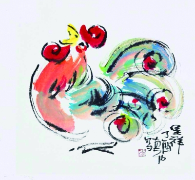   庄玉君 《呈祥》 纸本设色 50×50厘米