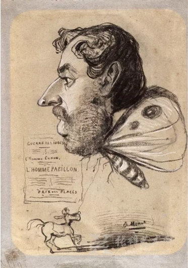 克劳德·莫奈 《儒勒·迪迪埃》（“蝴蝶人”） 漫画 61.6×43.6cm 1858年