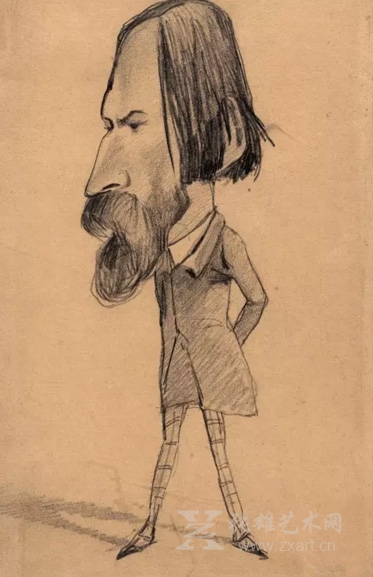 克劳德·莫奈《奥古斯特》 漫画 28.4×17.6cm 1859年