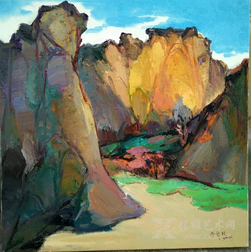 李舜强《山》75x75cm