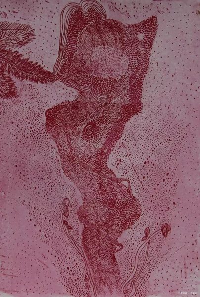 蔡迎迎丨缠八丨版画丨10×9CM丨2014年
