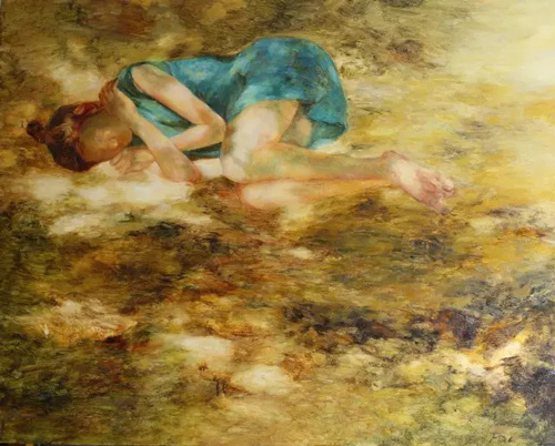 方清龙丨青涩的梦丨油画丨150×120CM丨2013年