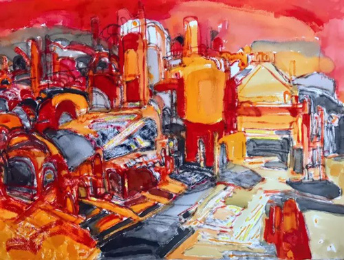 《蒙昧》  56x76cm 水彩 2017