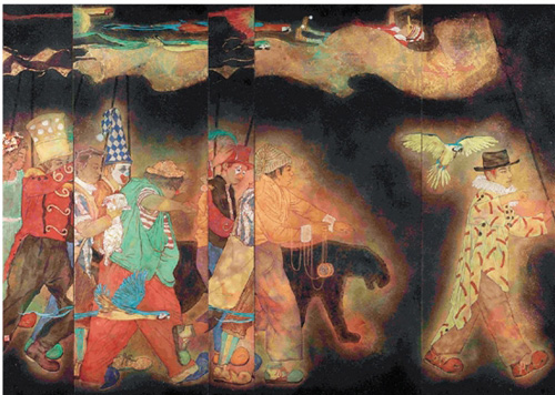 王亚东 夜巡 国画