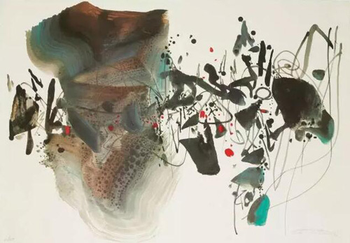 朱德群（法国／中国，1920-2014），《奥运百年》，1992年作；平版印刷；63 x 92 cm.。估价: 2,000-3,000美元。
