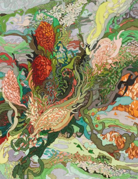 游思（中国，1954年生），《攀岩》，2015年作；水墨、压克力、宣纸；61.5 x 47.5 cm.。估价: 3,000-5,000美元。