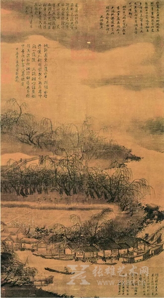 南宋 • 夏圭《西湖柳艇图》