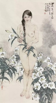 何家英《丽人百合》
