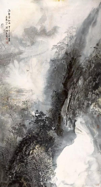 《山静云初吐》纸本设色 130×68cm 2015年