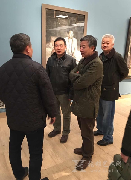孙文刚与雷波、吴长江、王兵在画展上