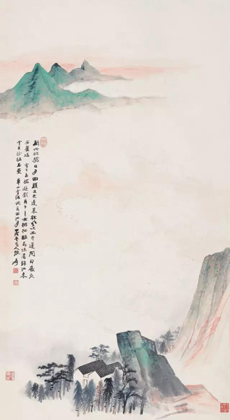 颉颃楼旧藏的另一件：张大千《华山云海》（1934年作）中国嘉德11秋拍，lot1359，成交价391万。