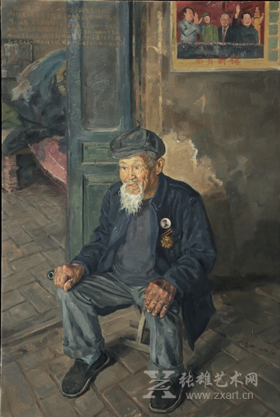  《金色勋章.八路军老战士写像》之二 布面油画 148x00cm