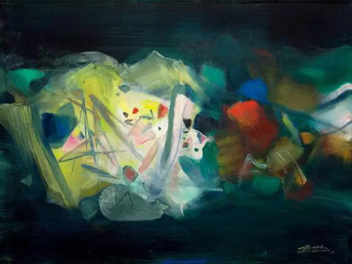 朱德群 未知的世界 2007年 布面 油画 97×130cm 估价：RMB 3,800,000-4,800,000