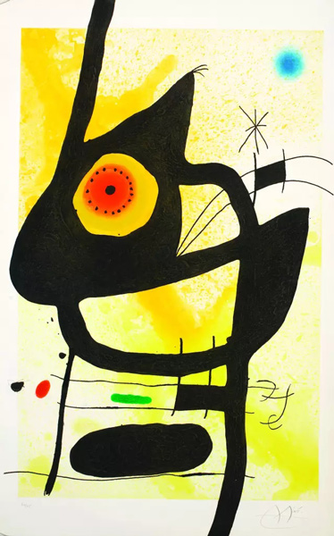 胡安·米罗 美国柏文画廊 | 版画 《沙丘之女》105.4 x 64.8 cm