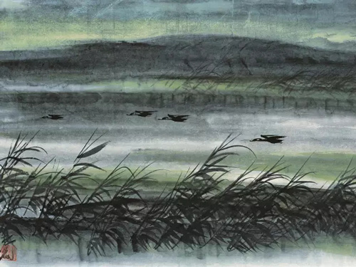 林风眠 太和艺术空间 | 纸本水墨  芦雁 37.5 x 49cm