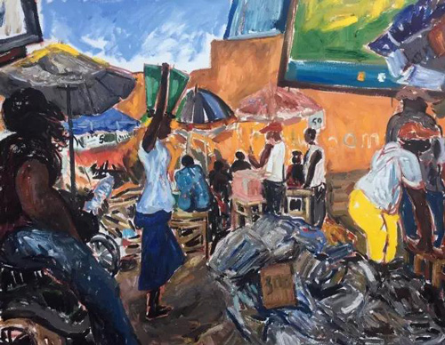 桑格拉市场 120cmx100cm  , 2017