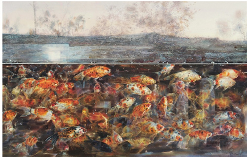 邢建国（西安美术学院） 有鱼的风景 87×138cm