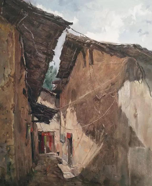    《雨后.故园.阳光》布面油画 50X60cm付庆喜