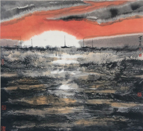 《晨曲》李春光 纸本彩墨106x96cm 2014