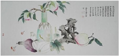 　《万物养我》郝中豪 48x100cm 纸本设色2017