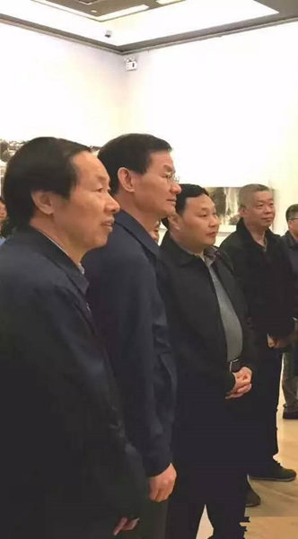 国家文物局局长刘玉珠、龙岩市人民政府市长林兴禄、福建省文联党组书记张作兴、著名画家林涛观展