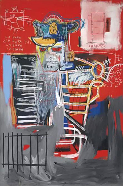 让·米歇尔·巴斯奎特（1960 - 1988）《La Hara》 压克力 油彩棒 木板 182.9 x 121.3 cm. 1981年作 估价：美元 22,000,000- 28,000,000