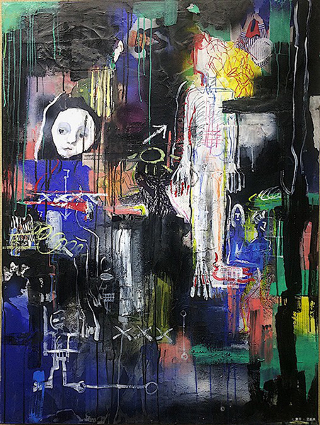 刘硕丨暗丨丙烯·综合材料丨120×90CM丨2017年
