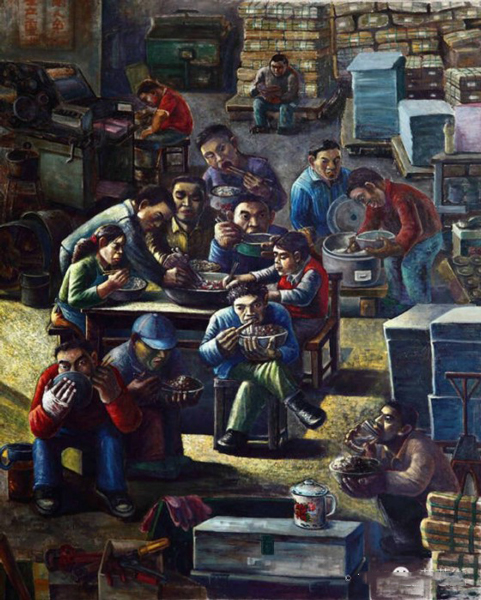 杜磊丨午餐丨布面油画丨160×130CM丨2014年