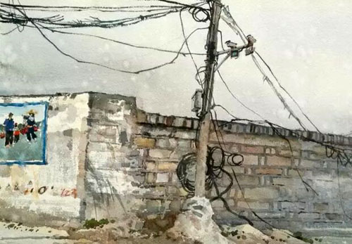 有监控的路      31 x 41cm