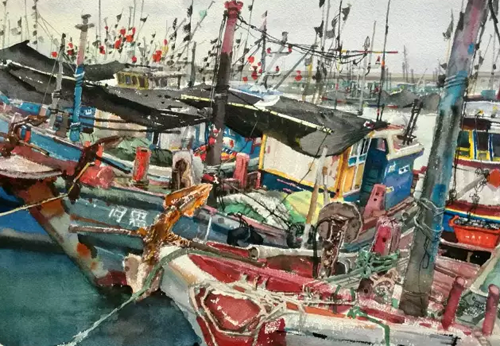 待发之一         31 x 41cm 