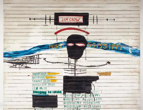 尚 米榭 巴斯奇亚  (1960-1988年) 《吉姆 克劳》 压克力  铅笔  木板 206 x 244 cm 估价待询 巴黎 尚弗朗索瓦与玛丽 阿琳 普拉特伉儷珍藏