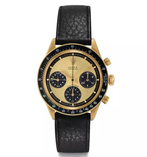18k金链带腕錶，配计时功能，白色数字及香檳色Paul Newman錶盘，型号6264，约1969年製 估价：美元 400,000 - 600,000 纽约 珍罕名錶及美国象徵