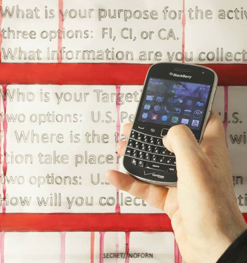 Jenny Holzer的黑莓手机。图片：致谢艺术家