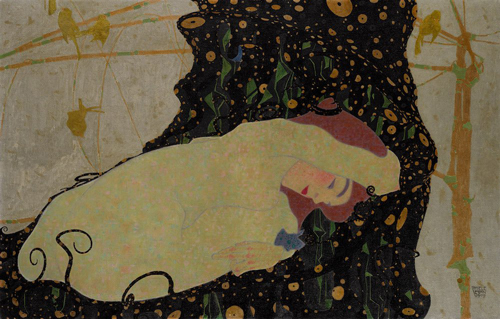 埃贡·席勒的《达娜厄》（1909）。图片：纽约苏富比