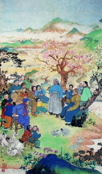   歌唱祖国的春天（国画） 137×81厘米 1957年 程十发