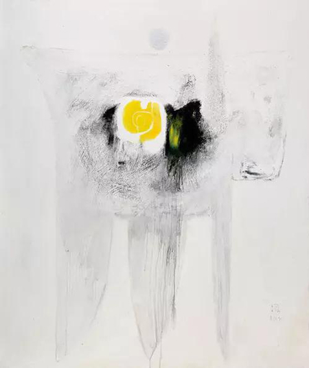 鸥洋-麻布.砂胶.油彩--母与子-112cmx130cm-2012