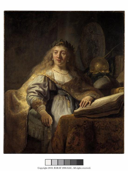 伦勃朗·范·莱茵（1606-1669） 《书房中的女神密涅瓦》