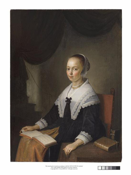 格里特·德奥 （1613-1675）《膝上有乐谱的女士肖像》