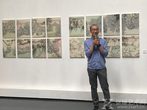  参展艺术家于海龙发言          