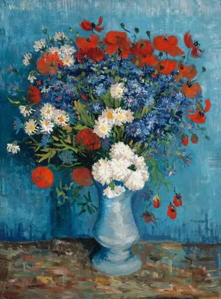 Still life with wildflowers and carnations summer 1887 Paris   80.0 x 67.0 cm   Private Collection