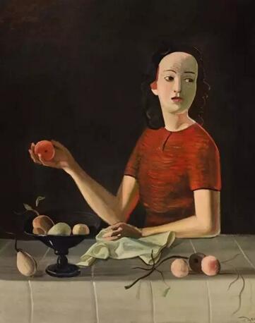   André Derain, Geneviève à la pomme, 1937-1938，32 x 73 cm