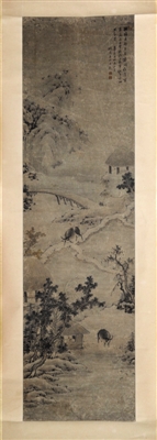 清画家朱紵《牧牛图》：牧牛老农天趣横溢